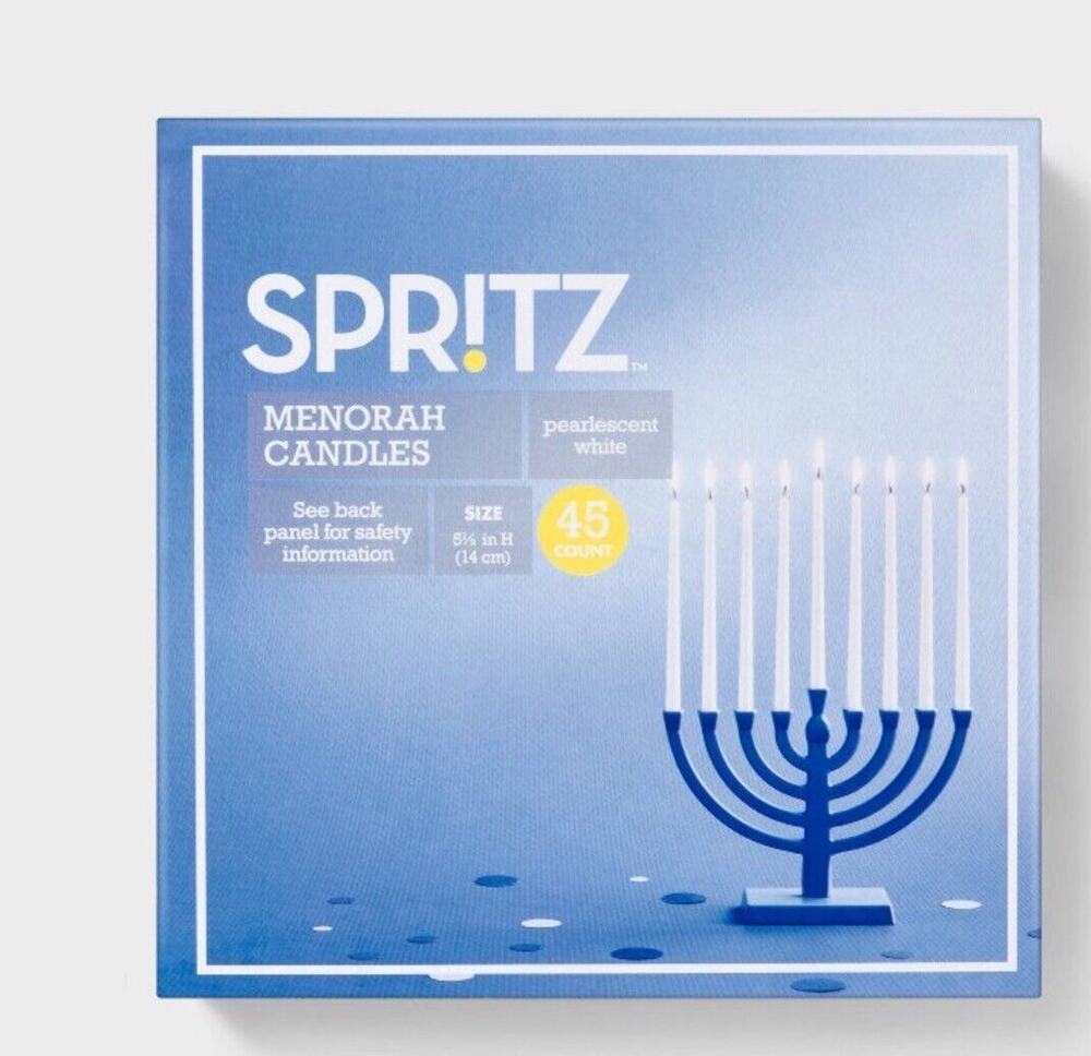 45ct 5.5" Paraffin Wax Unscented Menorah Candles White NIB
